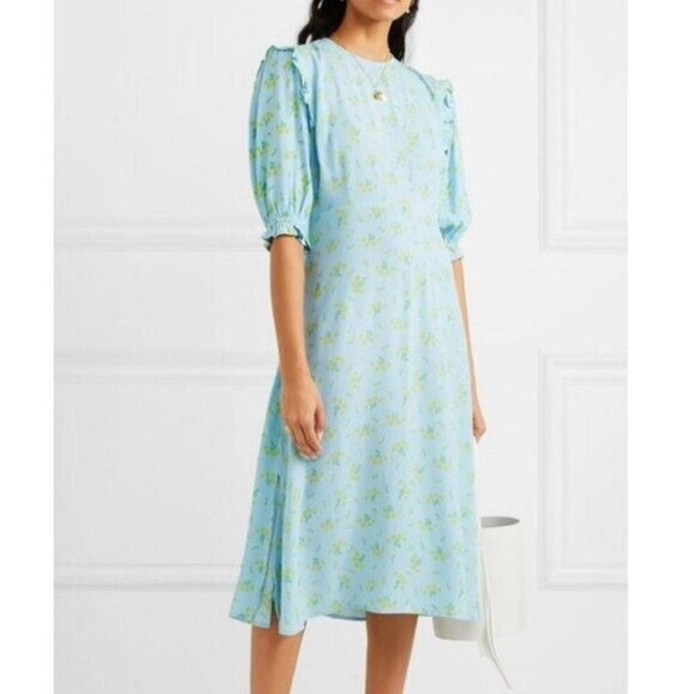 Faithfull The Brand Jean Marie Puff Sleeve Midi Dress - Picture 4 of 13